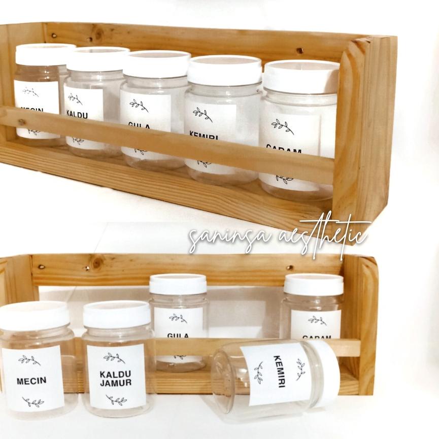 ✥ Rak Bumbu Dapur Dinding Kayu Minimalis ✥