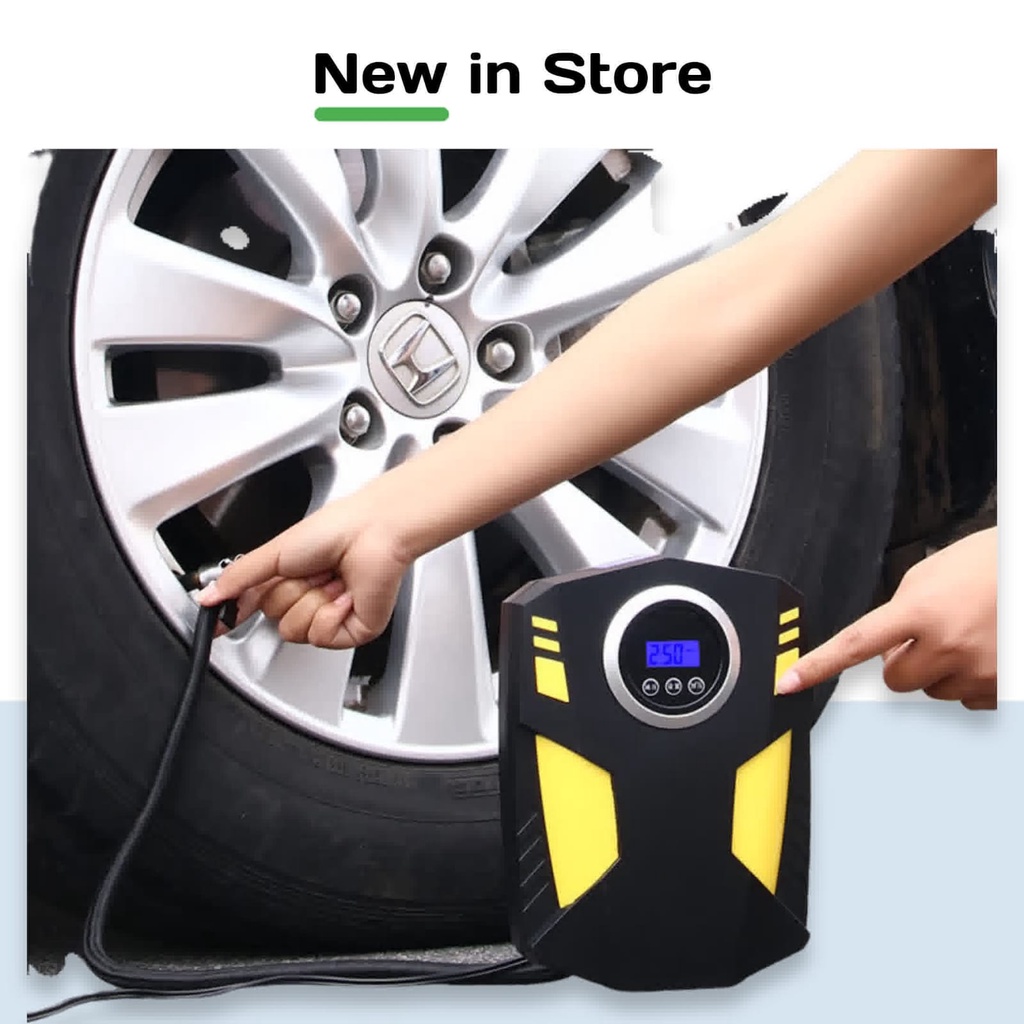 Inflator Pompa Ban Motor Mobil  Elektrik 12V 10A  Serba Guna multifungsi portable / Inflator Pompa Angin Ban Mobil Elektrik LCD Display / kompresor angin mini elektrik / compressor mini / pompa angin mobil / mini compressor angin
