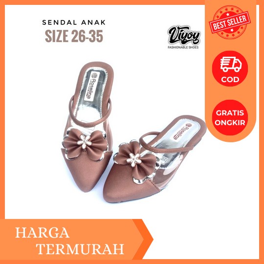 Sendal Anak Perempuan Sandal Kaca Heels Anak Perempuan High Hels Import Sendal Princes Hils Kondanga