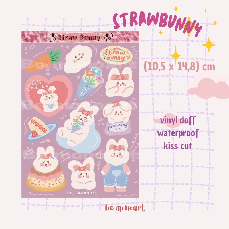 

sticker sheet strawbunny [be.monoart]
