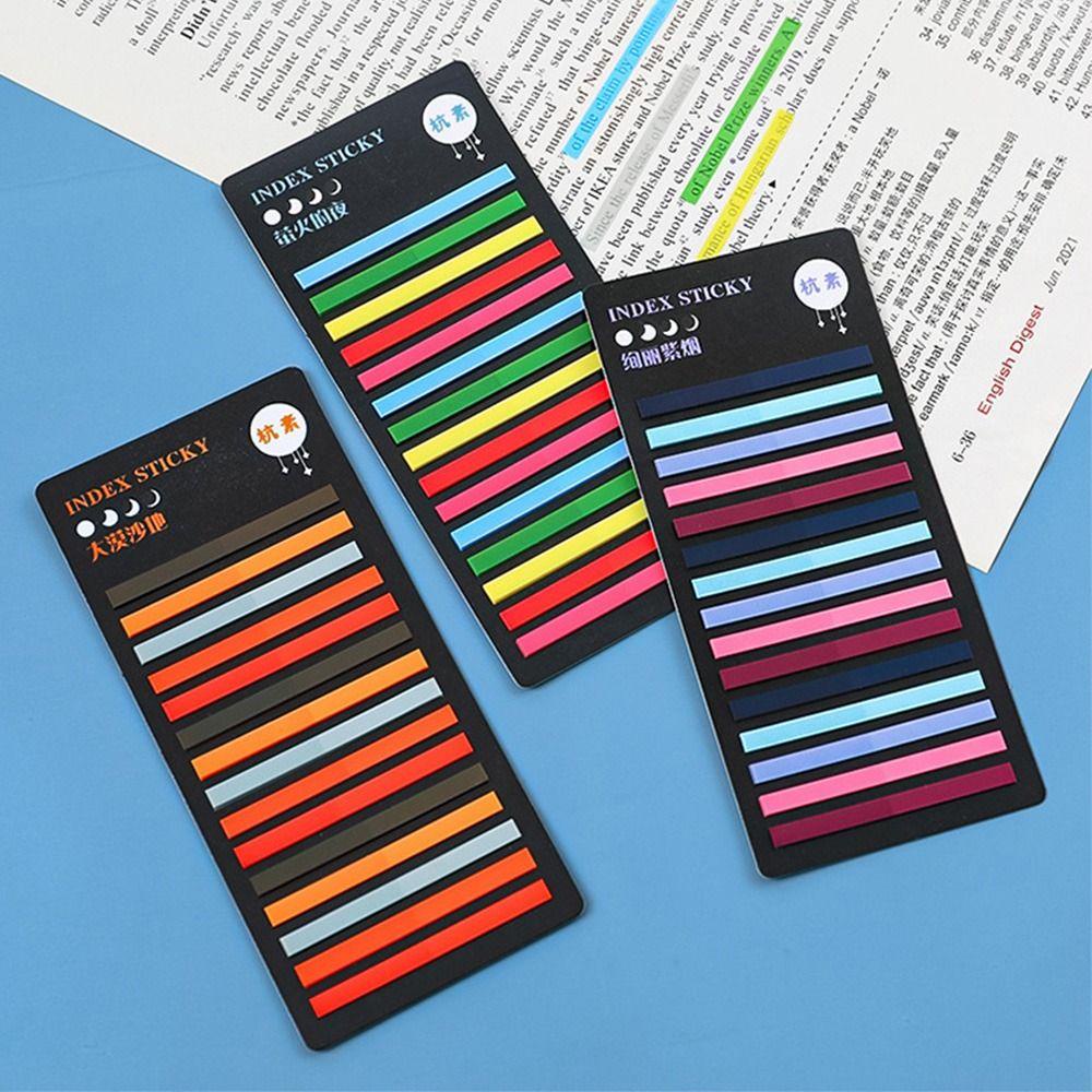 R-flower 5Bag Sticky Notes Warna-Warni DIY Bookmark Perlengkapan Kantor Label Titik Kunci Paster Stiker