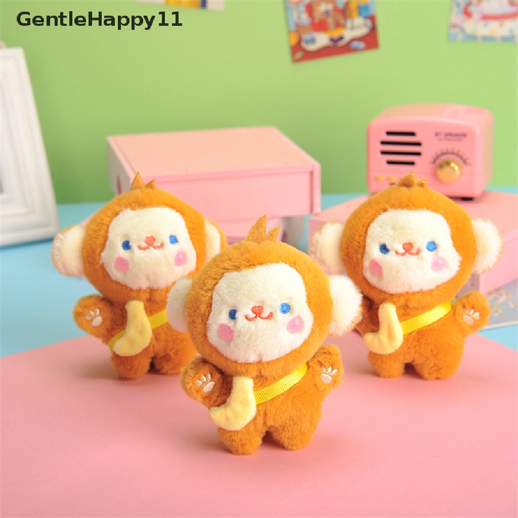 Gentlehappy 12 cm Pendek Mewah Pisang Monyet Gantungan Kunci Ransel Liontin Hadiah Anak Kenyamanan Mainan id