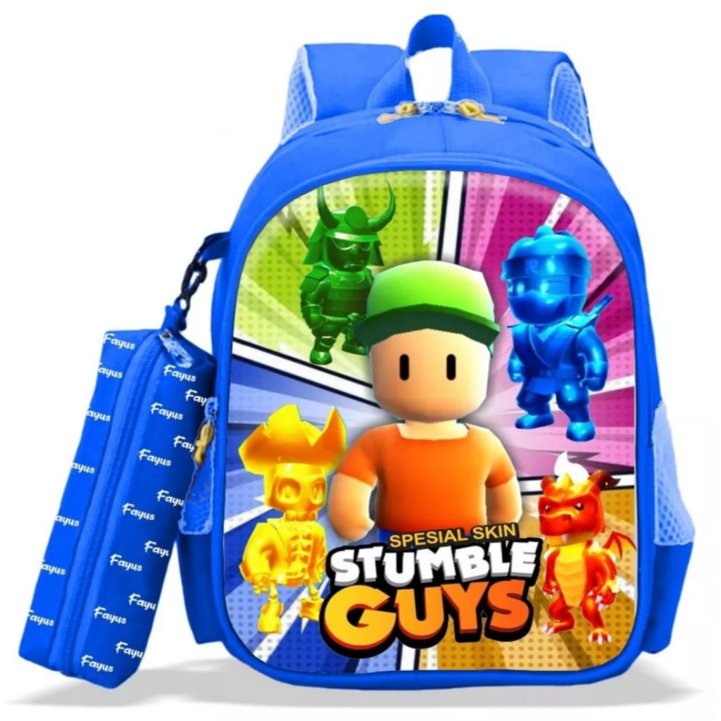 tas anak stumble guys(free jam led dan botol) - tas ransel sekolah anak sd laki - tas anak cowok