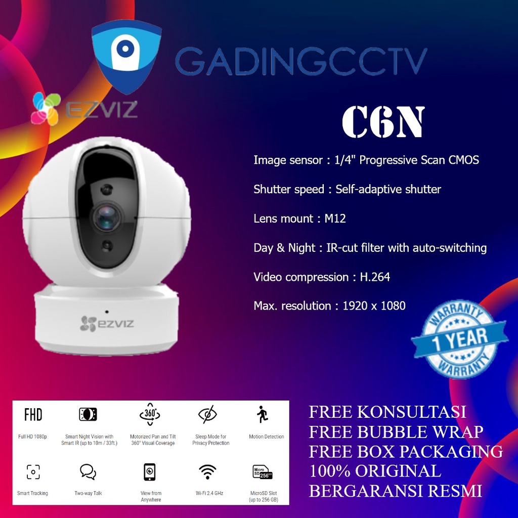 EZVIZ KAMERA CCTV C6N 1080P Wireless IP Camera