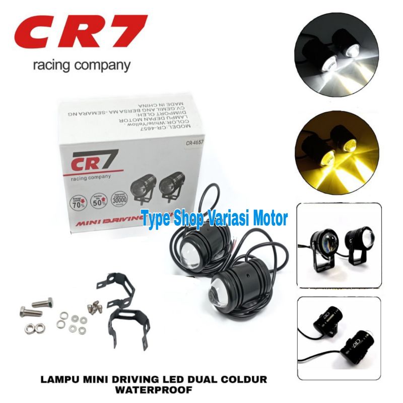 Lampu Tembak Laser D2 LED Mini High Low Sepasang Lampu Laser Gun CR7 Original