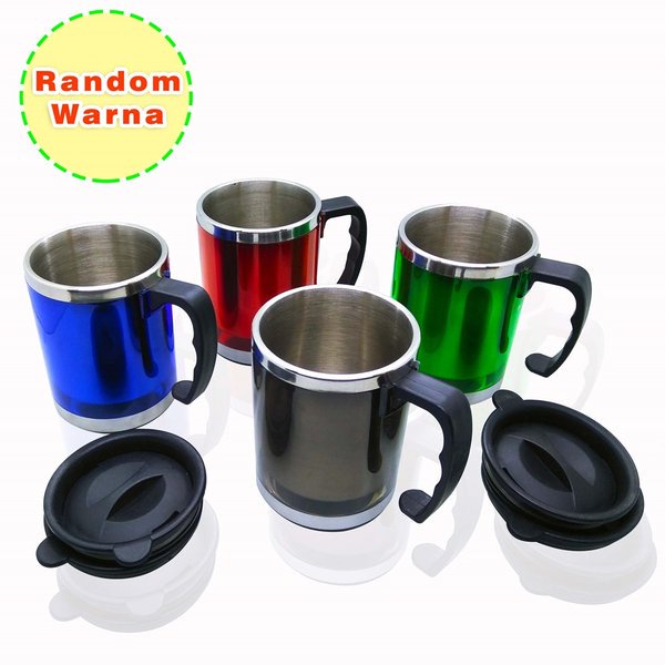 MUG TRAVEL STANDARD MUG CANGKIR STAINLESS STEEL 450 ML MUG KANTOR