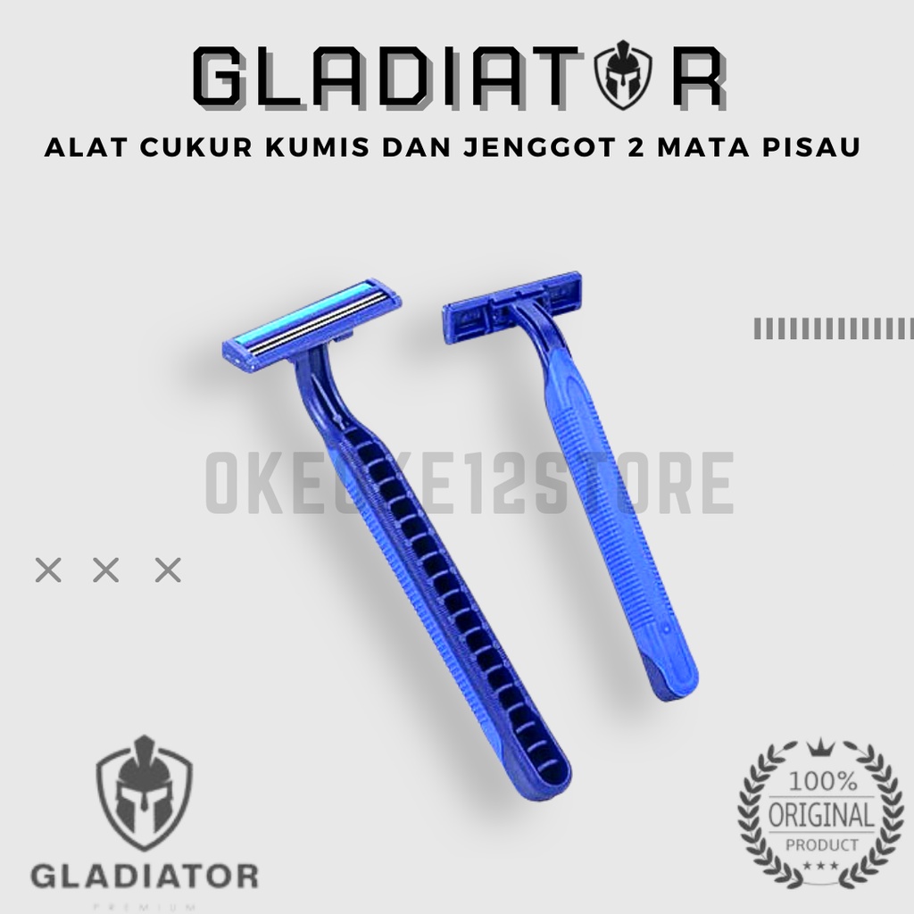 gladiator 2 pisau alat cukur kumis / alat cukur jenggot / alat cukur ketiak / dll