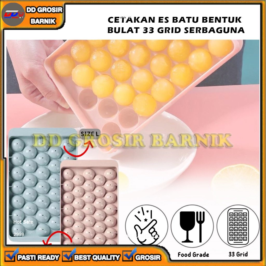 [DGB] CETAKAN CETAK ES BATU BULAT PUDING AGAR AGAR JELLY 33 LUBANG GRID SIZE M ICE CUBE MOLD MULTIFUNGSI SERBAGUNA