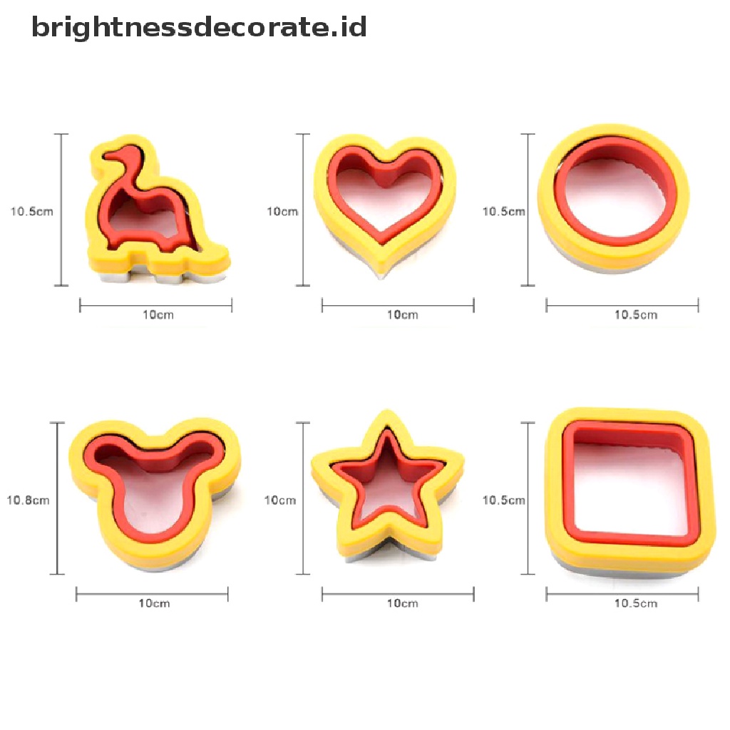 [Birth] Pemotong Buah Makanan Anak Kue Kering Sandwich Mold Maker Dengan Bentuk Cetakan Roti Sayur Set Alat Bento Dapur [ID]