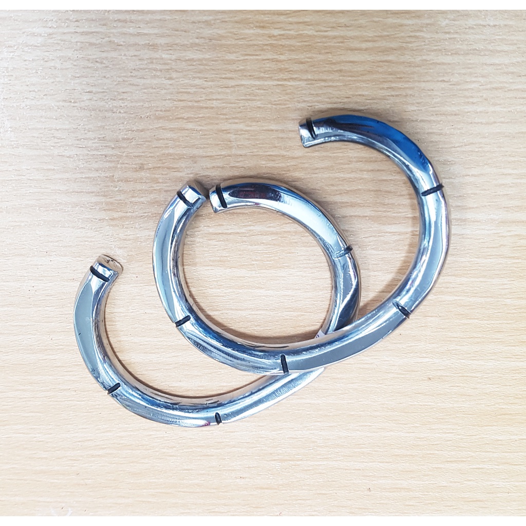 GELANG TANGAN BALOK MODEL TULANG 10 ML. BESI PUTIH ASLI AMBON, GARANTI TIDAK BERKARAT SELAMANYA