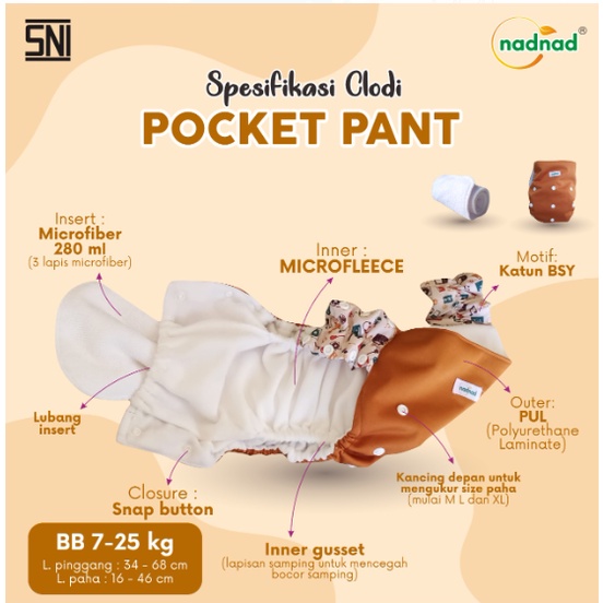 Promo Paket Murah Clodi Pocket Pants 3 Pcs Popok Kain Cuci Ulang BB 7-25 kg
