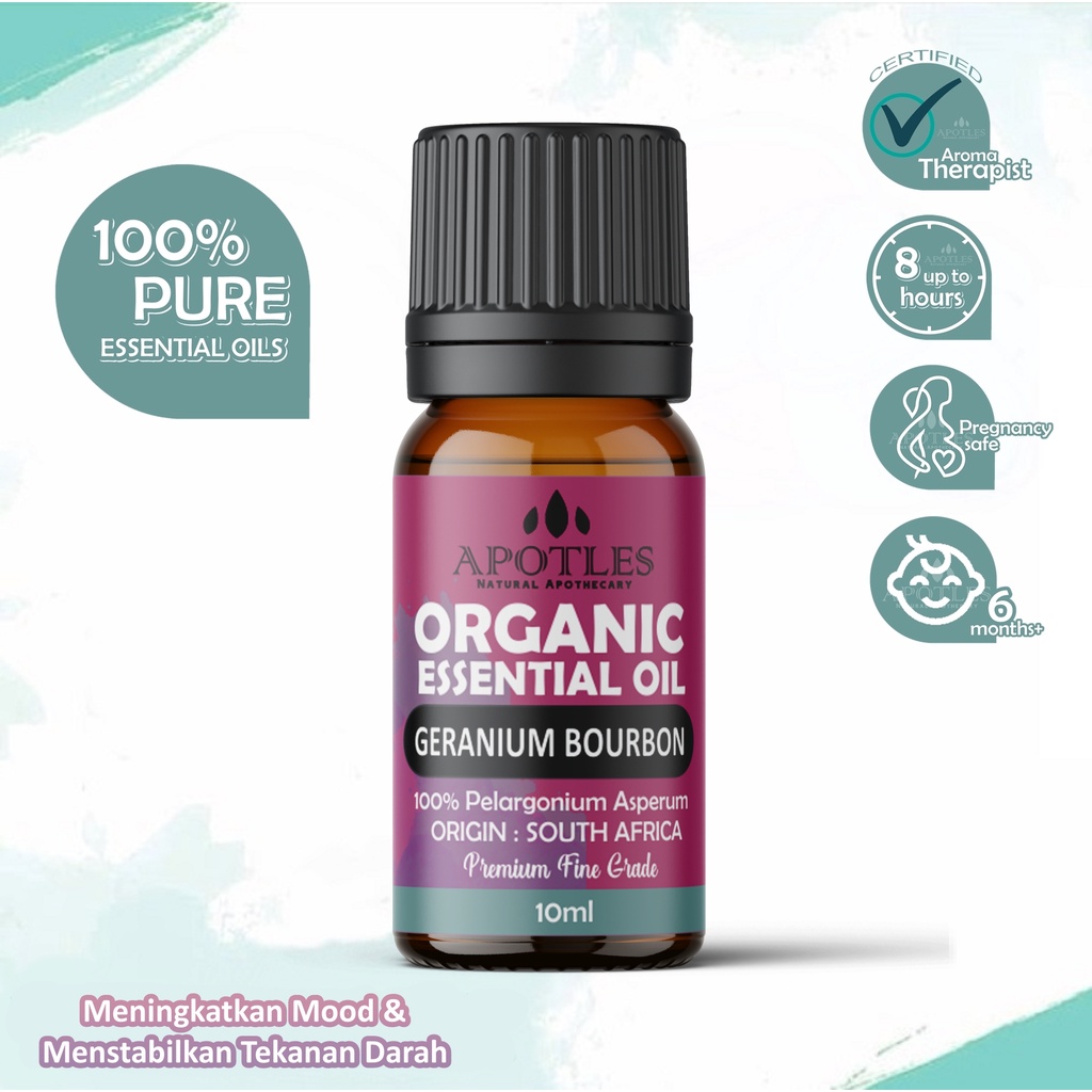 Geranium Bourbon Essential Oil - Minyak Aromaterapi Bunga Rose Geranium Bourbon 10ml