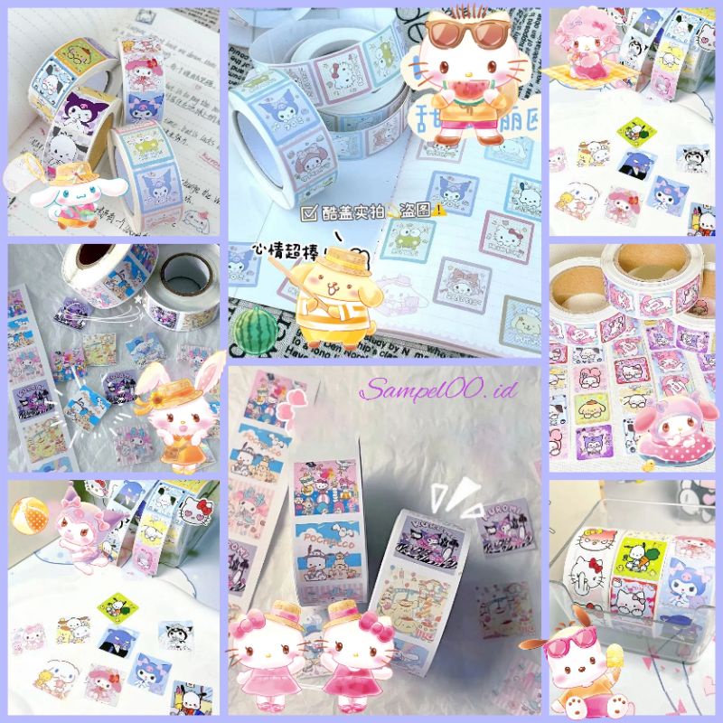 

Sticker packing gambar Sanrio dengan isi 12PCS, 20PCS, 50PCS sticker motif sanrio bentuk persegi