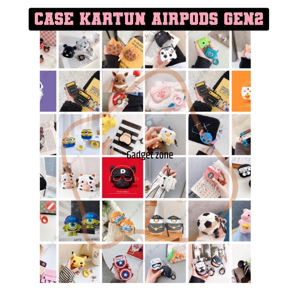 [ Ready ] Case Airpods Gen 2 / Inpods 12s Premium LUCU KARTUN FREE GANTUNGAN