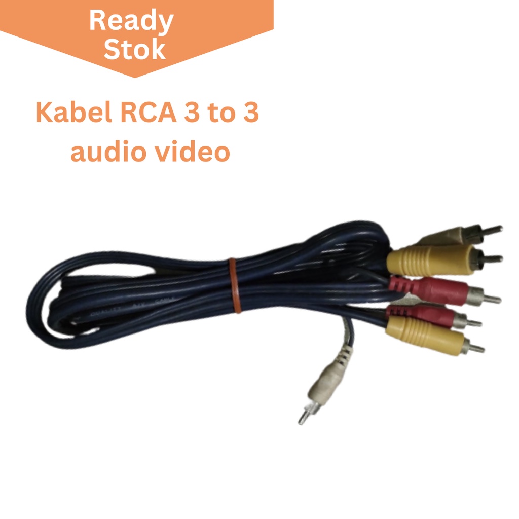 Kabel RCA 3 To 3 / Kabel Audio Video / Kabel Game Console PS, Nintendo, SEGA, DVD, VCD ORIGINAL