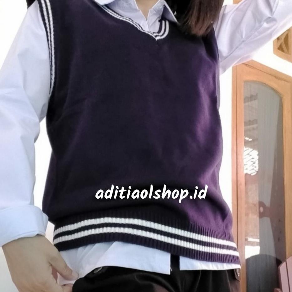 *BigSale* ROMPI RAJUT PRIA-WANITA PREMIUM/BAJU LUARAN STYLE KOREA/MOTIP LIST PUTIH