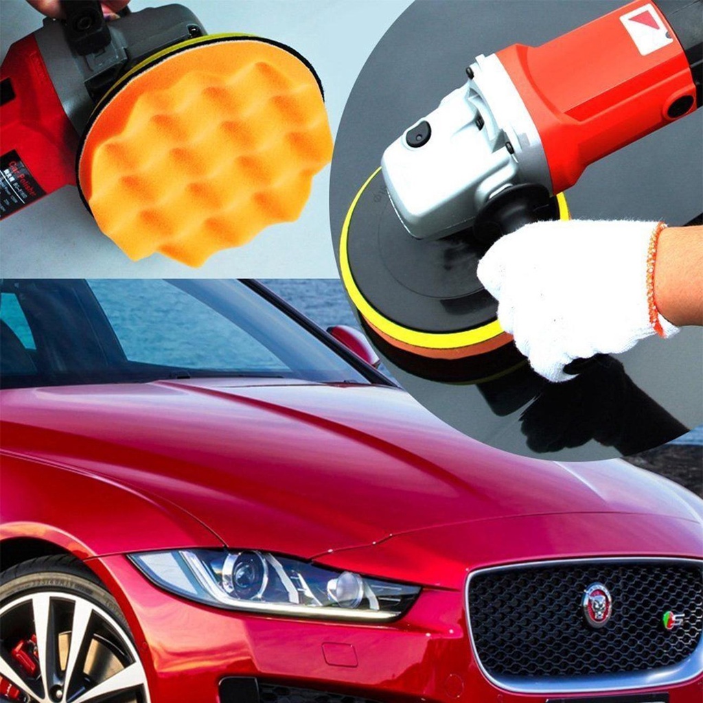 10 PCS Busa Spons Bantalan Pemoles Motor Mobil Sponge Polishing Set Car Buffing Pads Foam 5 Inch