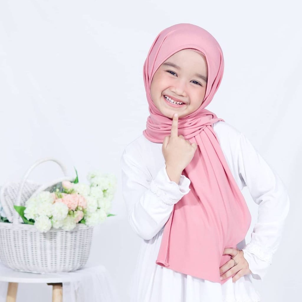 Pashmina anak instan jersey Usia 1-10 Tahun / Pastan anak