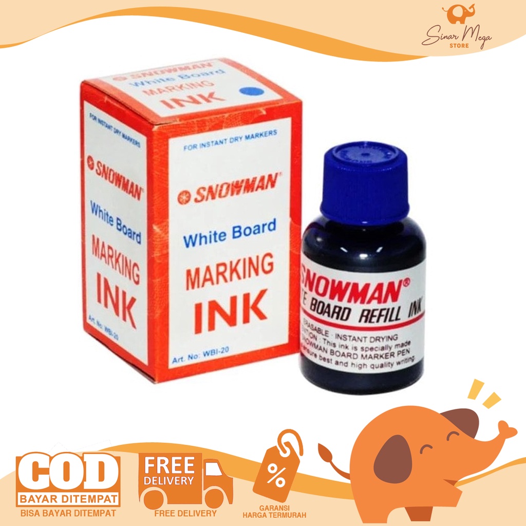 

Snowman Refill Ink Tinta Spidol White Board (BG-12) Murah