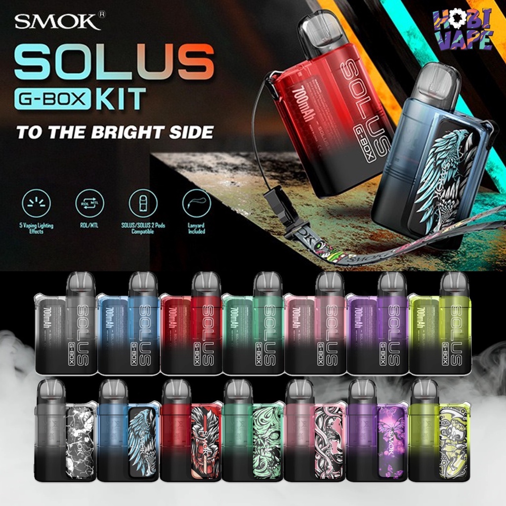 SMOK PODS SOLUS G-BOX 18W 700MAH POD KIT BY SMOK / SOLUS G BOX KIT G-BOX - TRANSPARENT