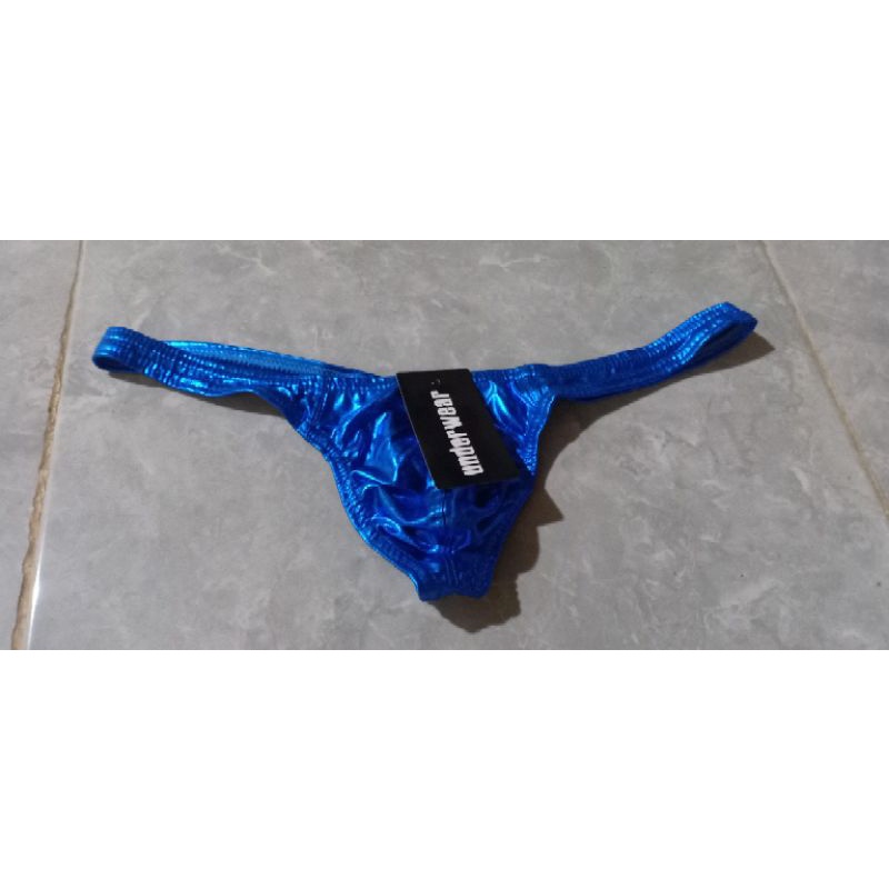 D45 Thongs Pria mengkilap shiny blink blink celana dalam laki laki g string cowo pakaian dalam