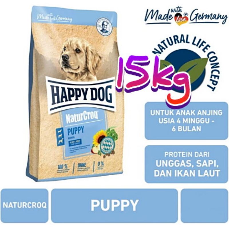 Gosend Happy Dog Makanan Anak Anjing Naturcroq Puppy 15kg