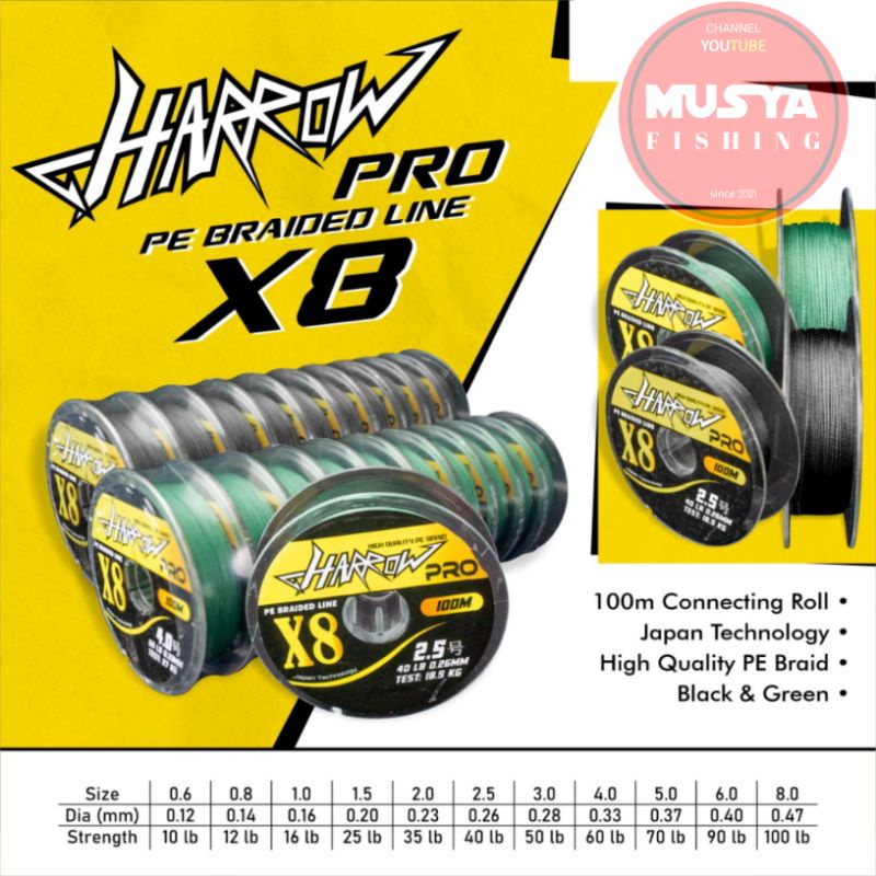 Senar PE Harrow Pro PE Braided Line X8 100 m Connecting
