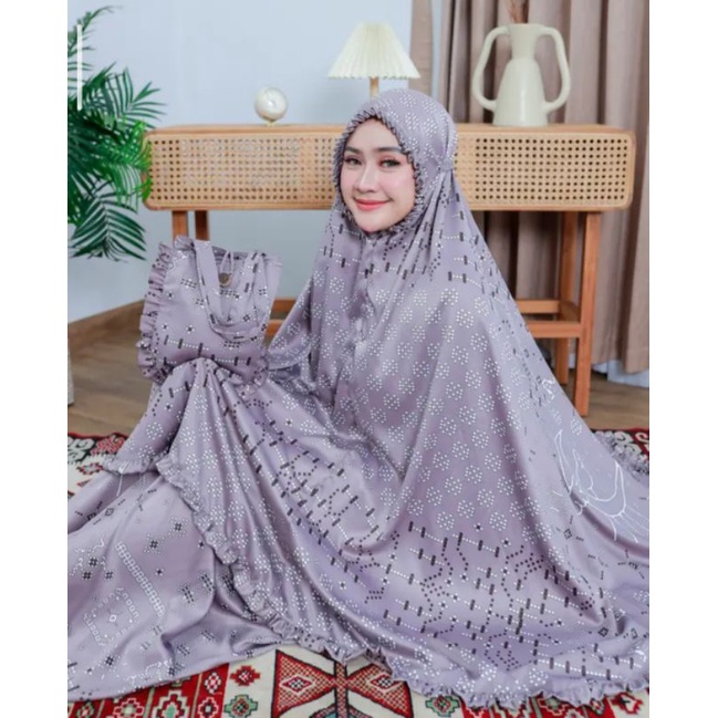 Mukena mukenah motif daily wear dewasa mewah elegant polos silk satin sutera sutra velvet maxmara mo