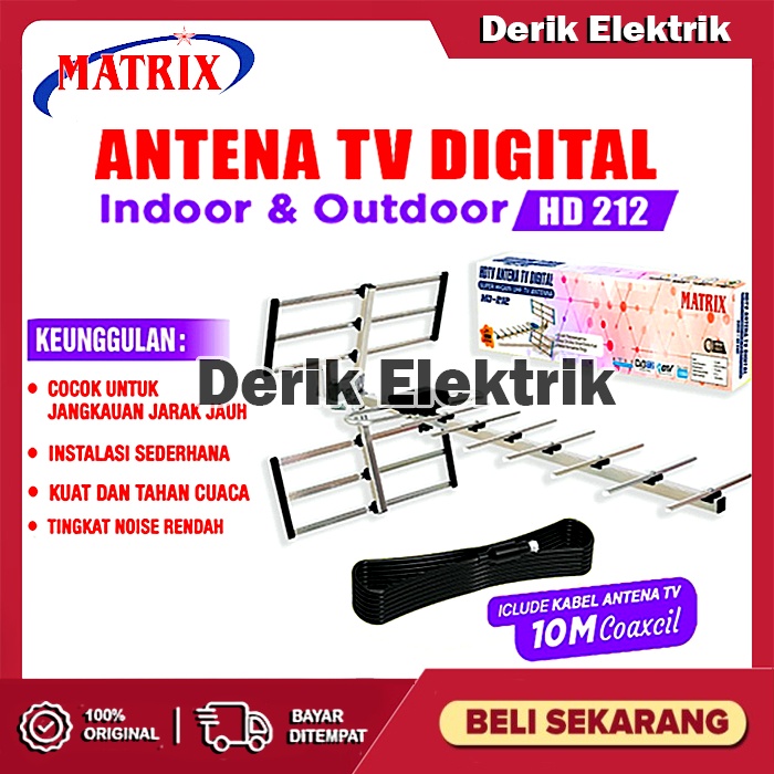 ANTENA TV DIGITAL / ANTENA SET TOP BOX OUTDOR UHF LUAR RUANGAN KABEL 10 METER