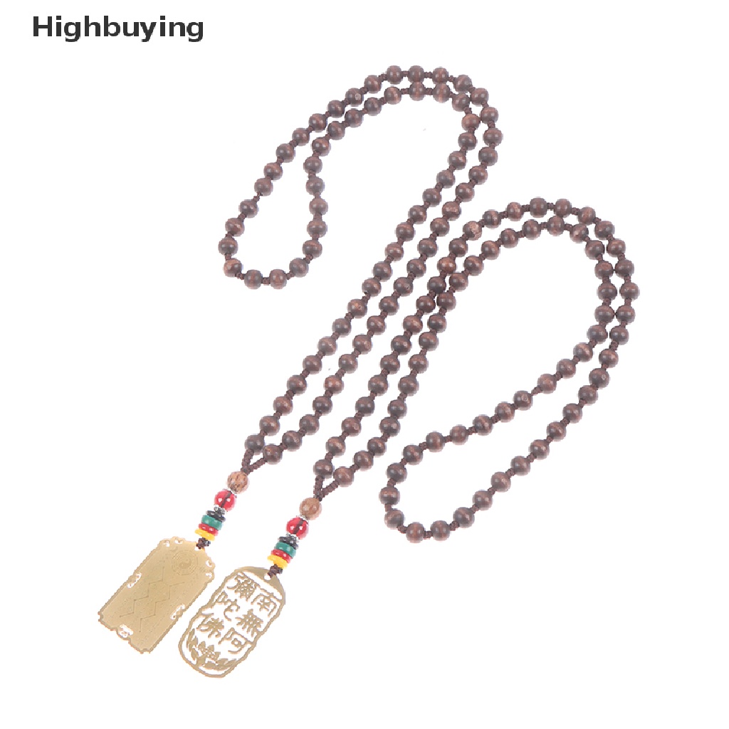 Hbid Wanita Pria Retro Yoga Beads Necklace Natural Sandal Budha Buddha Necklace Glory