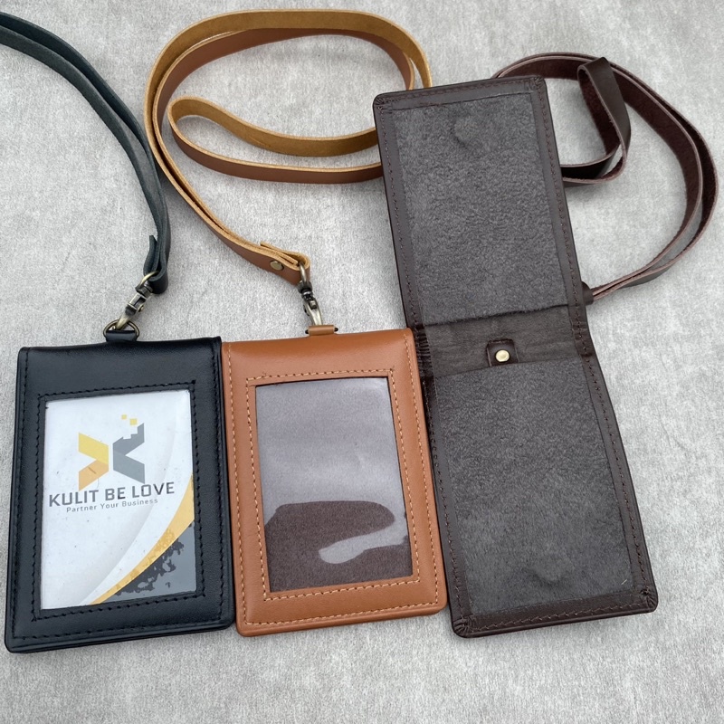 KBL Original Gantungan Id Card Kulit Asli Mode Magnet 2 Sisi