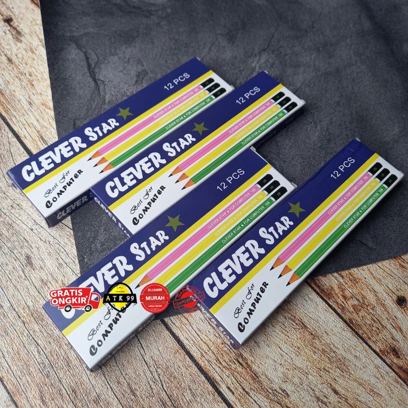 

Pensil Pencil kayu 2B CLEVER STAR murah