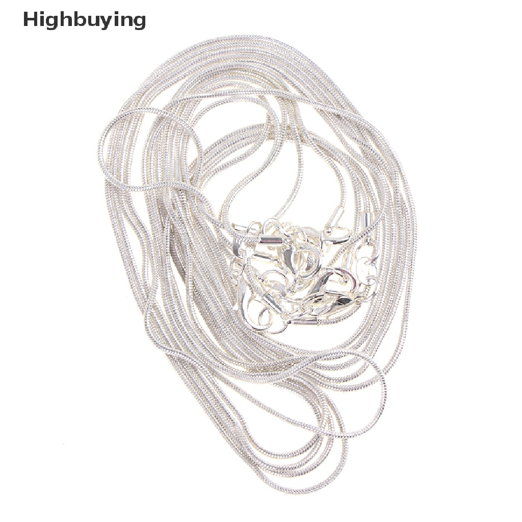 Hbid 5Pc Kalung Perak Silver Plated 1MM Rantai Ular Kalung Perhiasan Chain 45-70CM Glory