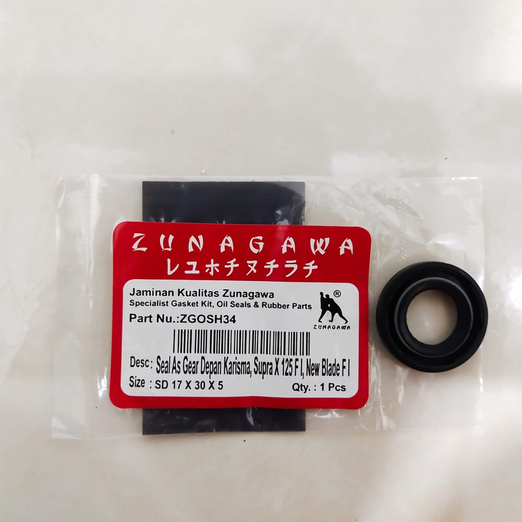 seal as gear depan karisma/Supra x125 f/new Blade fi Merek Zunagawa