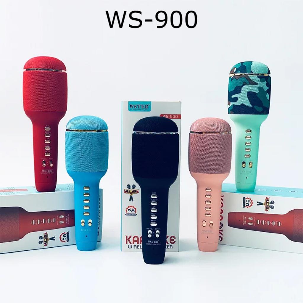 Mic Karaoke WSTER WS900 Mic Karaoke Mikrofon Original Wireless Bluetooth Mic Genggam Microphone Karaoke Bluetooth Wster WS 900 Original