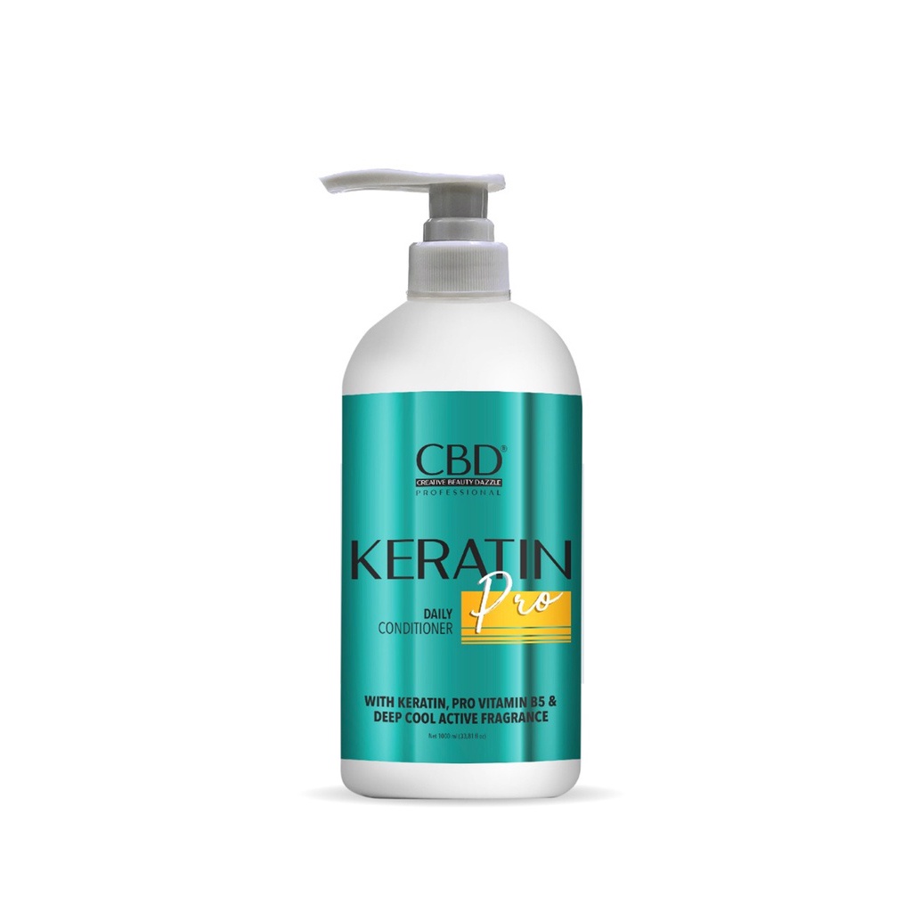 PAKET 2 BESAR CBD Keratin Pro Daily Shampo 1000ml + Conditioner 1000ml