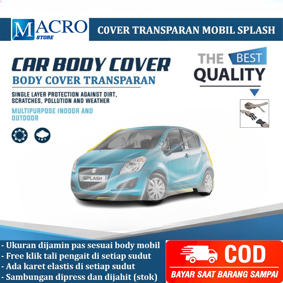 Sarung Cover Mobil Transparan Splash / Mantel Selimut Mobil Splash Plastik Bening Tebal Waterproof A