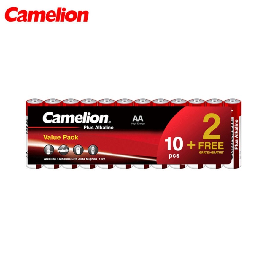 Baterai Camelion Alkaline LR06/AA isi 10 pcs FREE 2 Pcs - NM