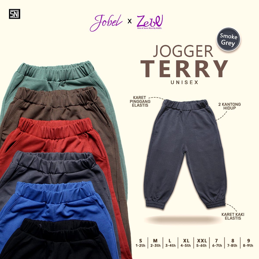 Jobel Jogger Terry / Celana Jogger Anak 1 - 9 Tahun