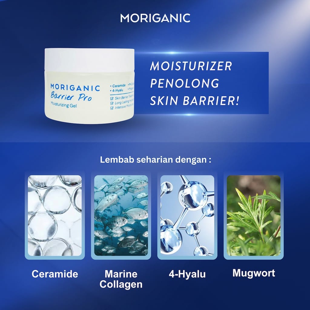 Moriganic Barrier Pro Moisturizing Gel - with Ceramide, Marine Collagen, Mugwort and 4-types Hyaluronic