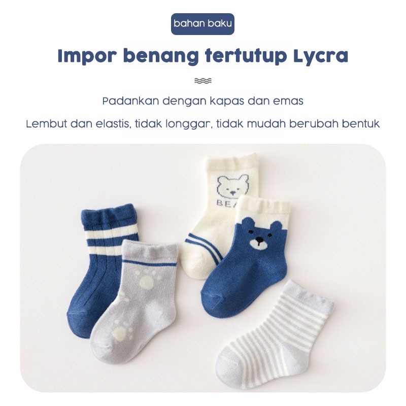 (0-5 Tahun)Katun Murni Baby Socks Kaos kaki anak motif karakter lucu ukuran kaki anak laki laki perempuan Kaos Kaki Bayi Socks Import
