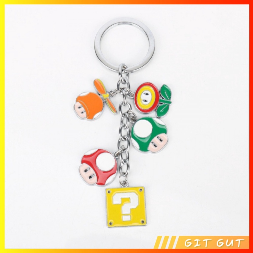 Keychain Gantungan Kunci Mario Mushroom Toad Question Box