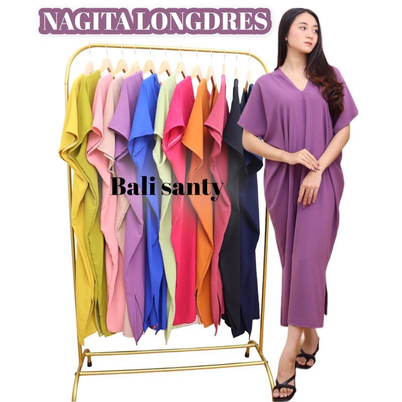 NAGITA LONG DRESS CRINCLE AIRFLOW