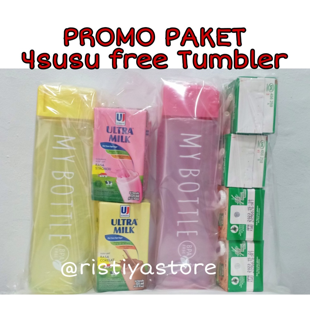 

paket promo susu milo/ultra free botol minum