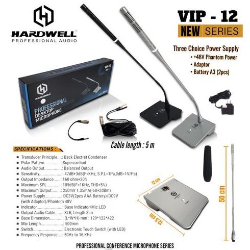 Mic Hardwell mic meja podium conference mic hardwell VIP 12 original