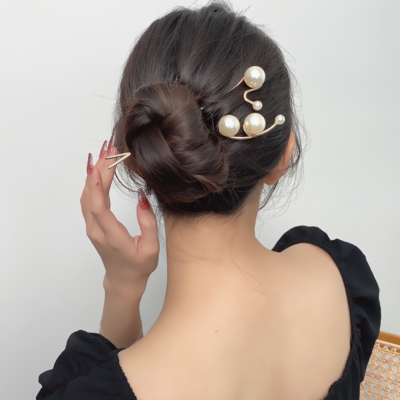 Korea Mutiara Rambut Pin Sederhana Kepribadian Rambut Modern Sopak Elegan