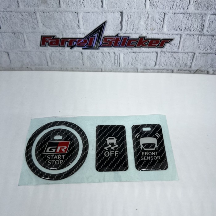 stiker Emblem sticker TOMBOL START STOP ENGINE BUTTON TOYOTA GR SPORT - Hitam