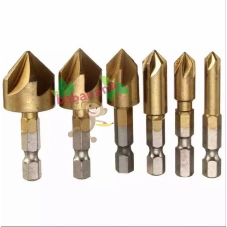 Mata Bor 6pcs kayu alumunium set 6-19mm HSS drill bit lubang hole saw