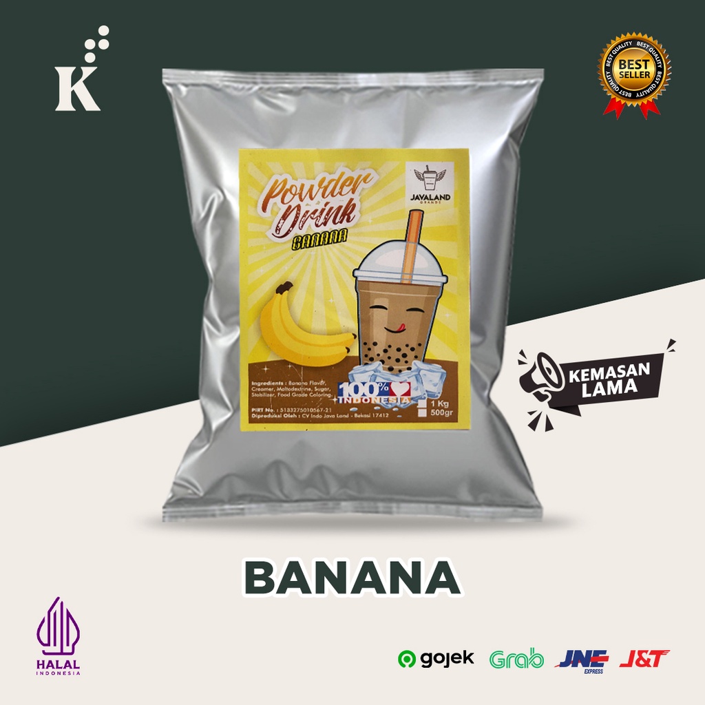 Bubuk Minuman Bubble Powder Drink rasa Banana ORIGINAL Javaland 1kg