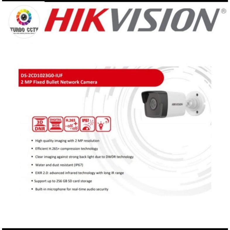 Ds-2Cd1023Go-Iuf Hikvision Ip Camera Cctv Network 2Mp Audio Micro Sd Berkualitas Best Seller